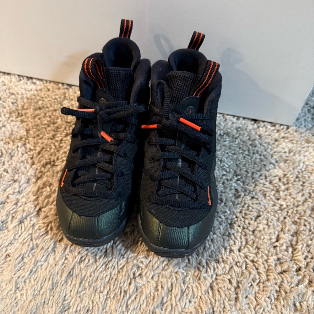 Nike Kids Black and Orange High-Top Sneakers